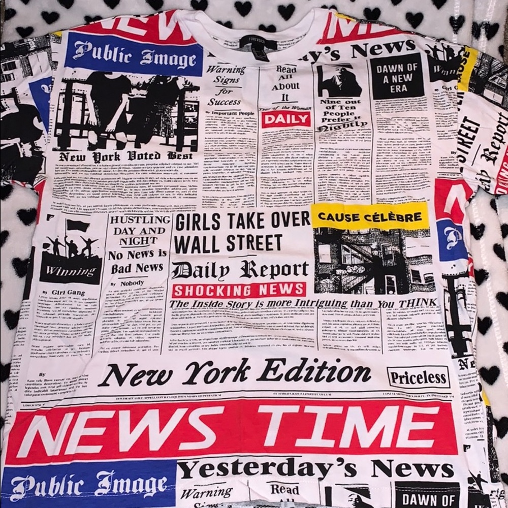 Newsprint Oversized T Shirt